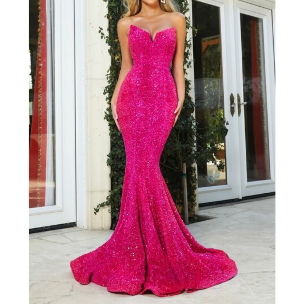 Strapless Sequin Mermaid Gown Portia and Scarlett